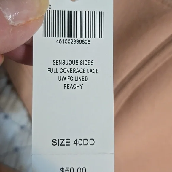 Soma Sensuous Sides Full Coverage Lace Peach Bra Size 40DD NWT - Picture 8 of 8